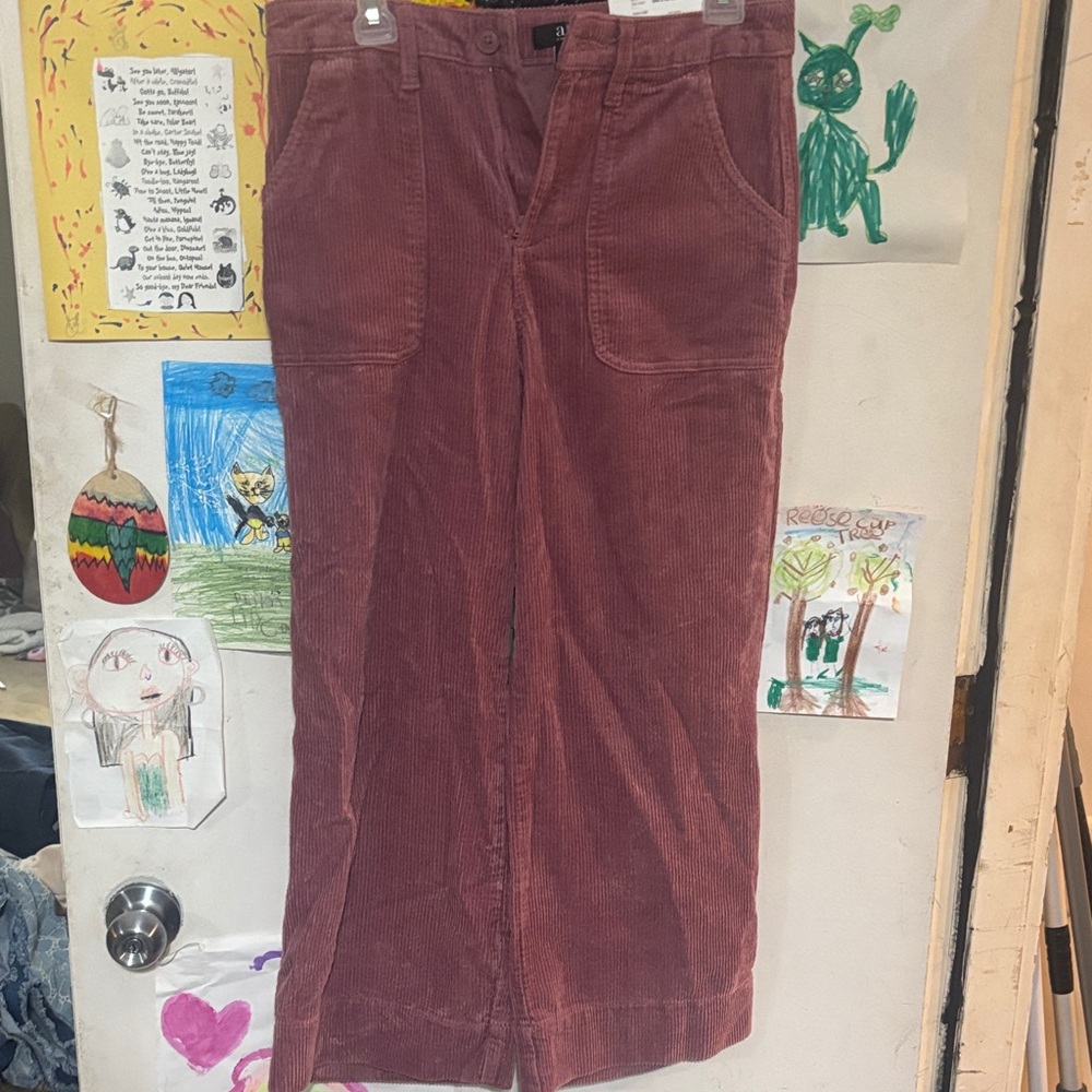 a.n.a mauve Corduroy wide leg crop size 4 in excellent condition make an offer!